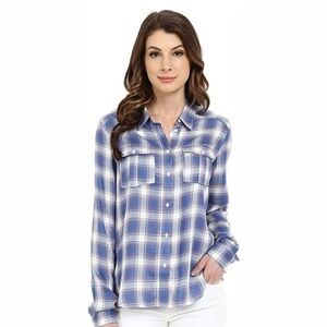 PAIGE plaid button up Size S Spring colors